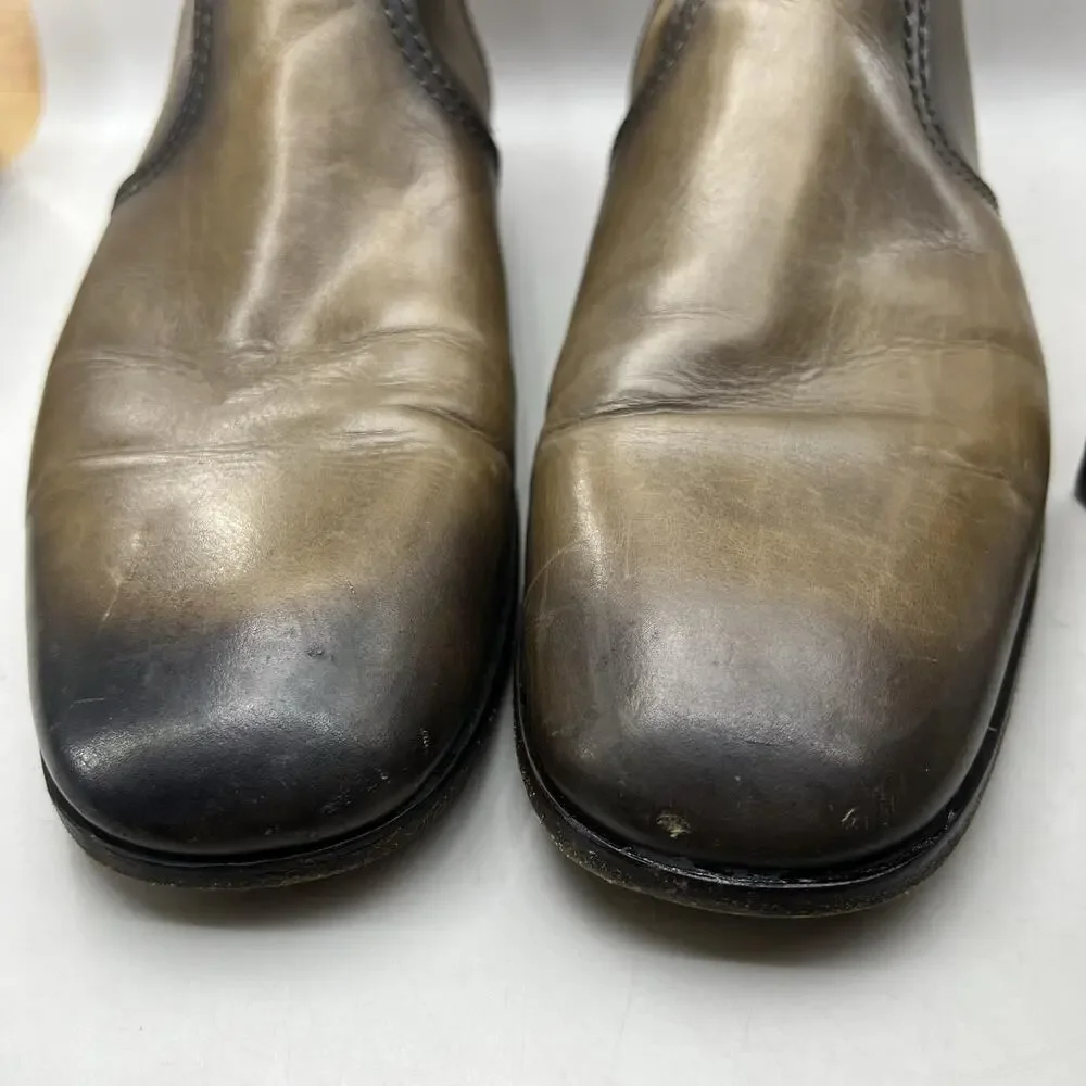 Gucci Betis Glamour Ankle Boots Men's 9.5 US, 9 UK Brown Zip Square Toe Shoes